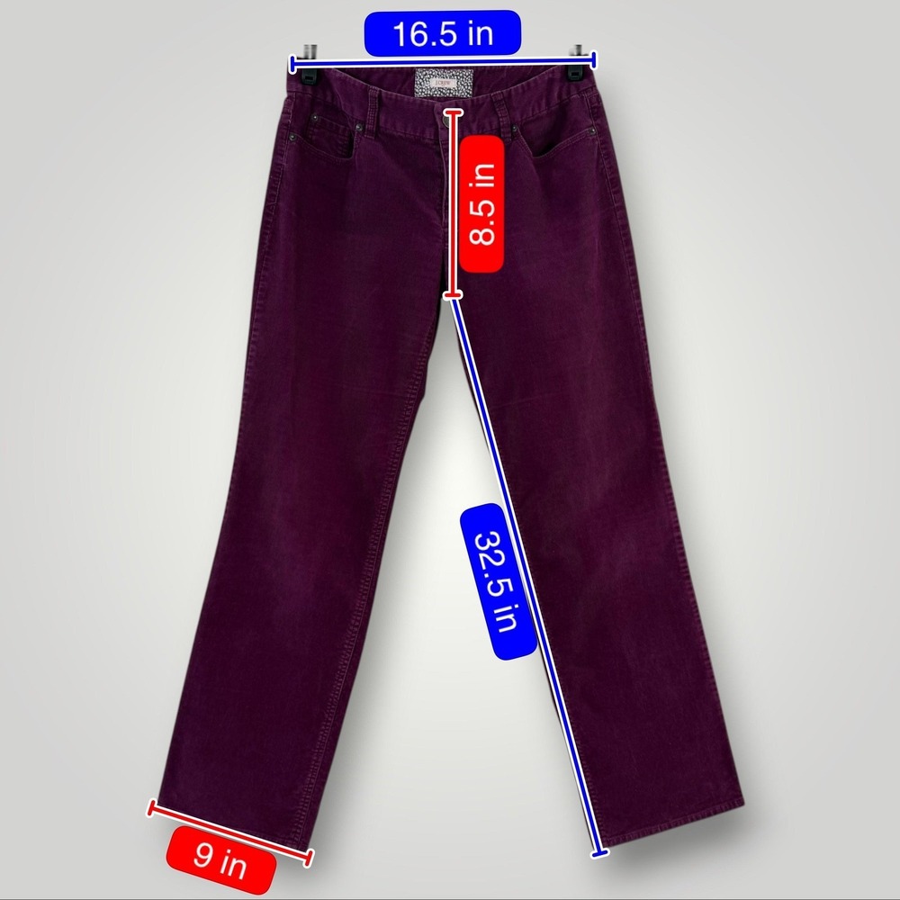 J.Crew Corduroy Pants Womens Size 8R Purple Bootcut Stretch 32.5 Inseam Casual - Picture 8 of 8